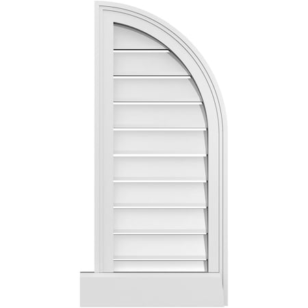 Ekena Millwork Quarter Round Top Right Surface Mount PVC Gable Vent w/ 2"W x 2"P Brickmould Sill Frame, 14"W x 32"H GVPQR14X3203SF